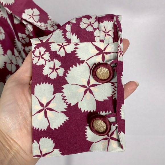 Alexis Paloma Silk Tie Neck Cold Shoulder Blouse Floral size medium - Picture 9 of 16